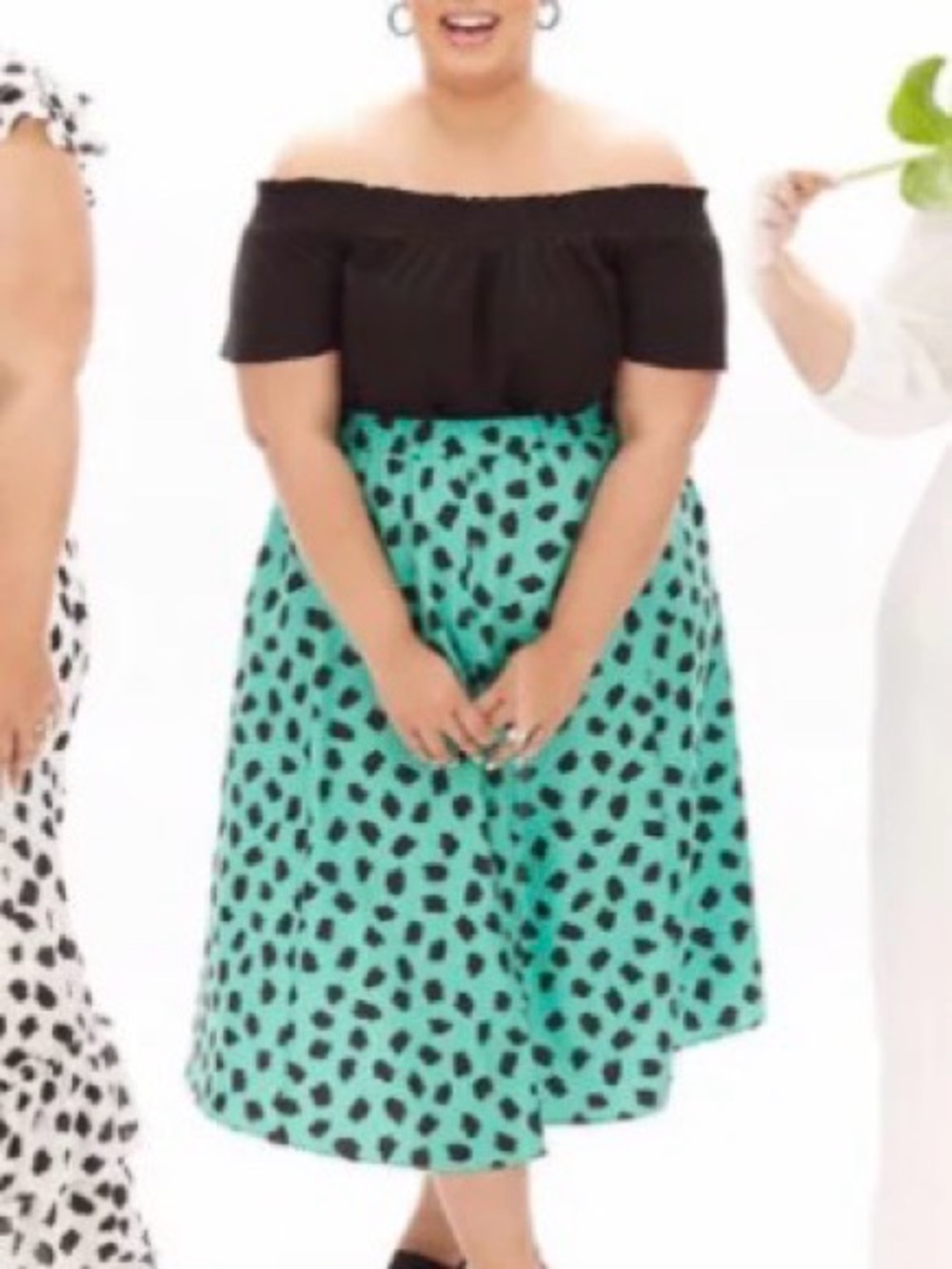 Lane Bryant Teal and Black A-Line Skirt